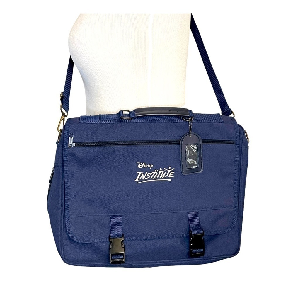 90s Disney Institute Bag Briefcase Navy Blue Crossbody